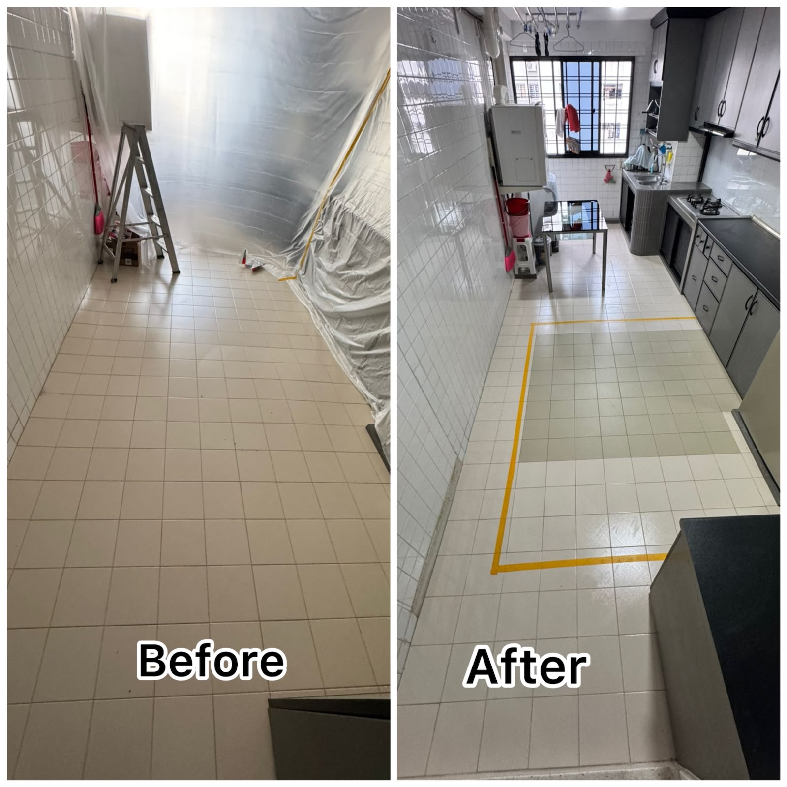 Kitchen Floor Tile Anti-Slip Coating Service in Singapore